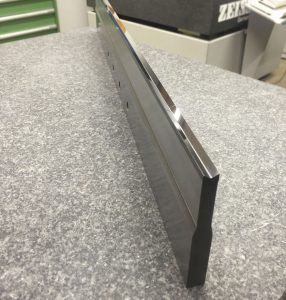 Newly grinded solid carbide rail